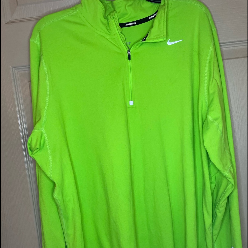 Nike Dri Fit Lime green half zip jacket